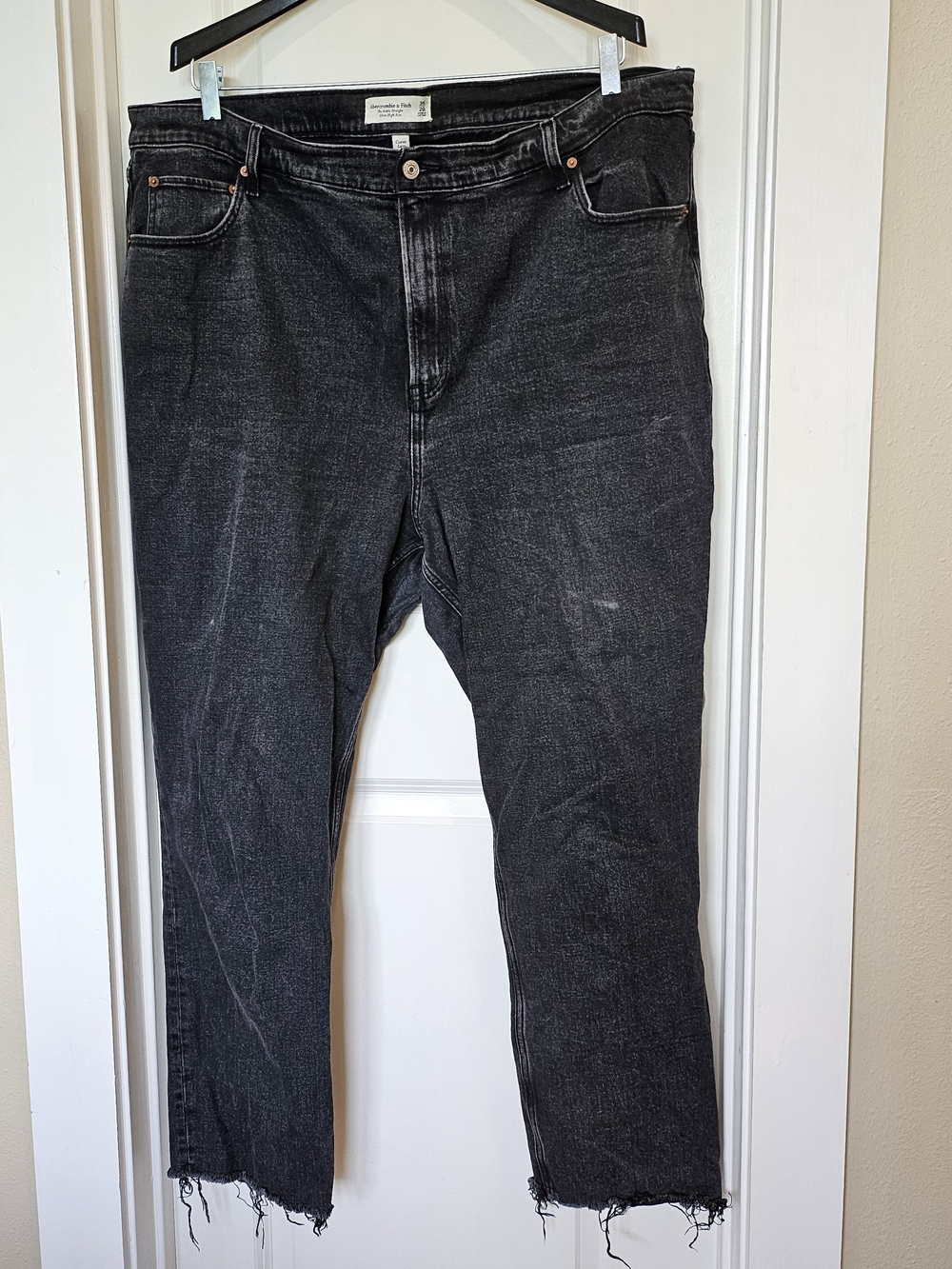 Abercrombie & Fitch Washed Black Straight Jeans Size 20 Long